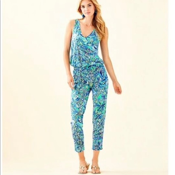 Lilly Pulitzer Pants - Lilly Pulitzer Paulina Jumpsuit Bennet Blue NWOT